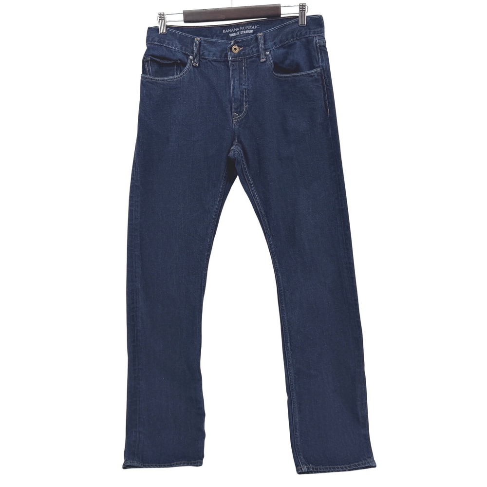Banana Republic Vintage Straight Jeans Mens 32x34 Dark Indigo Excellent Cotton